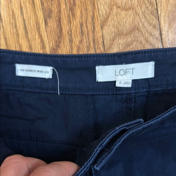 LOFT Blue Chinos with Classic Flat Front Design - Picture 3 of 4